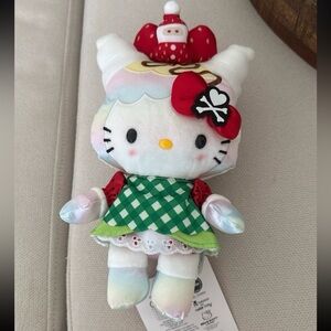 Tokidoki Sanrio Hello Kitty 10โ Red Green Christmas Bean Cake Plush NWT 2022